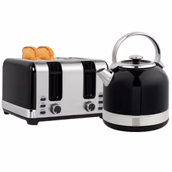 HOMCOM 1.7L 3000W Fast Boil Electric Kettle and 4 Slice Toaster Set, Black - Additional view 8