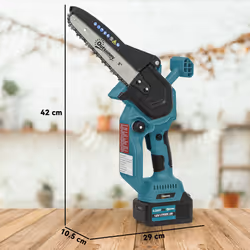 Outsunny 8 Inch Electric Chainsaw with Brushless Motor, 2 Batteries, Blue