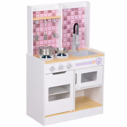 AIYAPLAY Kids Play Kitchen, Pretend Play Kitchen for Ages 3+ Years, White - Additional view 8