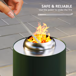 Outsunny Stainless Steel Smokeless Wood Burning Firepit Garden Fire Pit