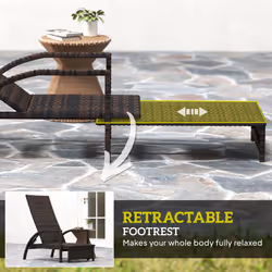 Outsunny PE Rattan Sun Lounger with 4-Level Adjustable Backrest, Mixed-brown