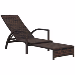 Outsunny PE Rattan Sun Lounger with 4-Level Adjustable Backrest, Mixed-brown - Additional view 8