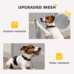 PawHut Retractable Stair Gate, Dog Gate Extends Up to 180 cm Wide, Grey