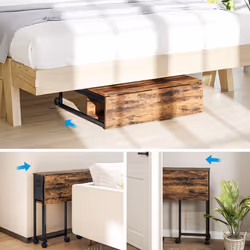 HOMCOM 80 cm Foldable Computer Desk on Wheels for Small Spaces - Brown - Additional view 7