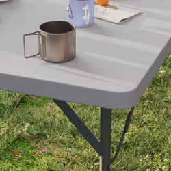 Outsunny 3ft Folding Camping Table with 2 Adjustable Height, Dark Grey - Additional view 7
