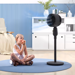 HOMCOM Pedestal Fan for Bedroom, Powerful Air Circulator with 3 Speed, Black