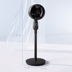 HOMCOM Pedestal Fan for Bedroom, Powerful Air Circulator with 3 Speed, Black