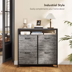 HOMCOM Shoe Cabinet with 4 Flip Drawers, Holds 12-20 Pairs - Grey - Additional view 6