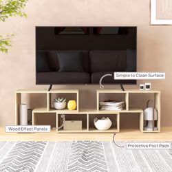 HOMCOM TV Unit for TVs up to 75 Inches, Free Combination TV Stand, Grey - Additional view 4