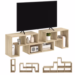 HOMCOM TV Unit for TVs up to 75 Inches, Free Combination TV Stand, Grey - Additional view 5