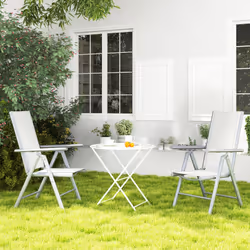 Outsunny 2PCS Folding Chair w/ Breathable Mesh Back and Seat, Light Grey - Additional view 6