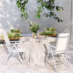 Outsunny 2PCS Folding Chair w/ Breathable Mesh Back and Seat, Light Grey - Additional view 7
