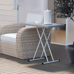 Outsunny Folding Coffee Table, Height Adjustable Bistro Table, Charcoal Grey