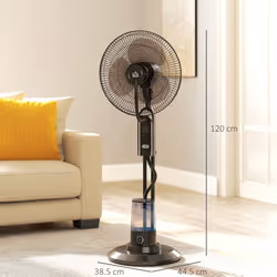 HOMCOM Spray Misting Fan, Pedestal Fan w/ Oscillation, Tilt, 120 cm