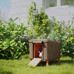 PawHut Rabbit Hutch Cover, Guinea Pig Hutch Cover for X-D2-0047 Model, Brown