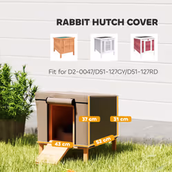 PawHut Rabbit Hutch Cover, Guinea Pig Hutch Cover for X-D2-0047 Model, Brown