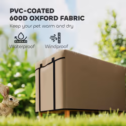 PawHut Rabbit Hutch Cover, Guinea Pig Hutch Cover for X-D2-0047 Model, Brown
