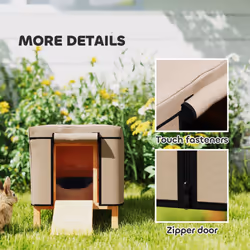 PawHut Rabbit Hutch Cover, Guinea Pig Hutch Cover for X-D2-0047 Model, Brown - Additional view 5