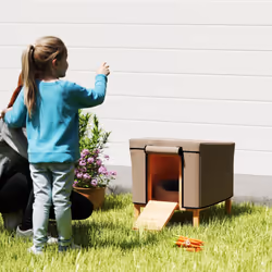 PawHut Rabbit Hutch Cover, Guinea Pig Hutch Cover for X-D2-0047 Model, Brown - Additional view 7