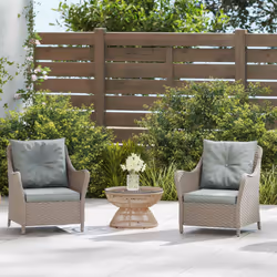 Outsunny 2 Pieces Rattan Garden Chairs, Cushioned Rattan Chairs, Light Grey - Additional view 8