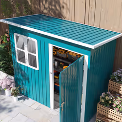 Outsunny 7 x 4ft Galvanised Steel Garden Shed with Foundation Kit, Green - Additional view 7