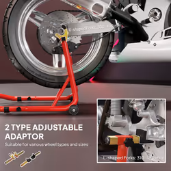 HOMCOM Motorcycle Rear Wheel Stand, 544kg Motorcycle Paddock Stand, Red - Additional view 4