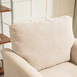HOMCOM Linen Fabric Modern Accent Chair with Metal Legs, Wood Frame, Beige - Additional view 8