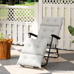 Outsunny Sun Lounger Cushion Only, Garden Lounge Chair Cushion, Light Grey