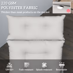 Outsunny Sun Lounger Cushion Only, Garden Lounge Chair Cushion, Light Grey