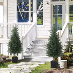 HOMCOM Set of 2 Decorative Artificial Plant, Fake Plants for Home Decor - S