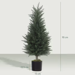 HOMCOM Set of 2 Decorative Artificial Plant, Fake Plants for Home Decor - S