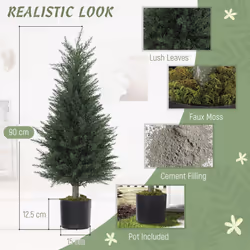 HOMCOM Set of 2 Decorative Artificial Plant, Fake Plants for Home Decor - S - Additional view 8