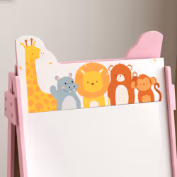 AIYAPLAY 2 in 1 Kids Easel with Whiteboard, Chalkboard, Storage Boxes, Pink - Additional view 8
