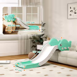 AIYAPLAY Kids Sofa Slide, Toddler Slide with 130cm Extended Length, Green