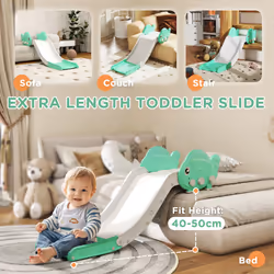 AIYAPLAY Kids Sofa Slide, Toddler Slide with 130cm Extended Length, Green