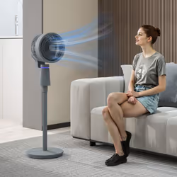 HOMCOM Pedestal Fan, Air Circulation Fan with Oscillating, Tilt, Grey