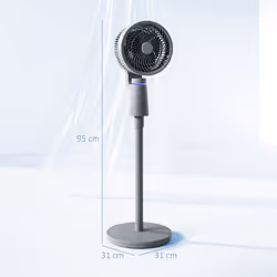 HOMCOM Pedestal Fan, Air Circulation Fan with Oscillating, Tilt, Grey