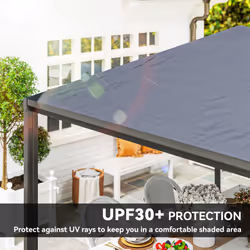 Outsunny 3Â xÂ 3(m)Â GardenÂ Gazebo Canopy with Extendable Awning and Wheels