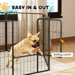 PawHut Dog Playpen, 6 Panels Puppy Pen Dog Playpen, 80cm High, Black - Additional view 4