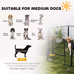 PawHut Dog Playpen, 6 Panels Puppy Pen Dog Playpen, 80cm High, Black - Additional view 6