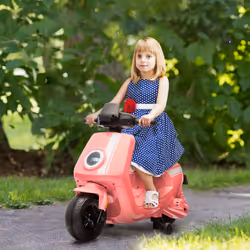 AIYAPLAY 6V Kids Electric Motorbike with Headlight and Music - Pink