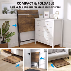 HOMCOM 81.5 cm Folding Computer Desk for Small Spaces Bedroom - Brown