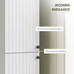 HOMCOM Wall Mounted Slim Bathroom Storage Cabinet with 6-Tier Shelf White - Additional view 6