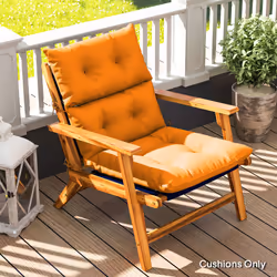 Outsunny Adirondack Chair Cushion Rocking Chair Cushion w/ Ties, Orange