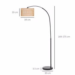 HOMCOM Floor Lamp for Living Room, Standing Lamp with Foot Switch, Black - Additional view 7