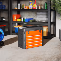HOMCOM 4 Drawers Large Tool Box, Steel Toolbox with Handle, Orange - Additional view 7