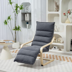 HOMCOM Birch Wood Lounge Chair for Living Room, Bedroom - Grey