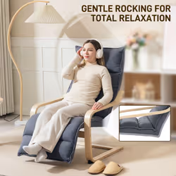 HOMCOM Birch Wood Lounge Chair for Living Room, Bedroom - Grey - Additional view 7