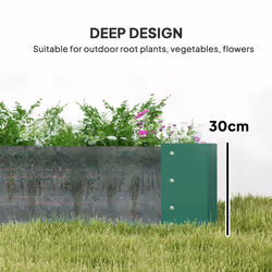 Outsunny Galvanised Raised Garden Bed, 180x90x30cm Raised Planter, Green