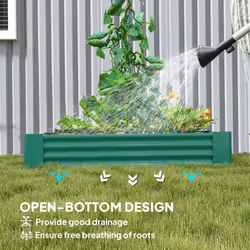 Outsunny Galvanised Raised Garden Bed, 180x90x30cm Raised Planter, Green - Additional view 4